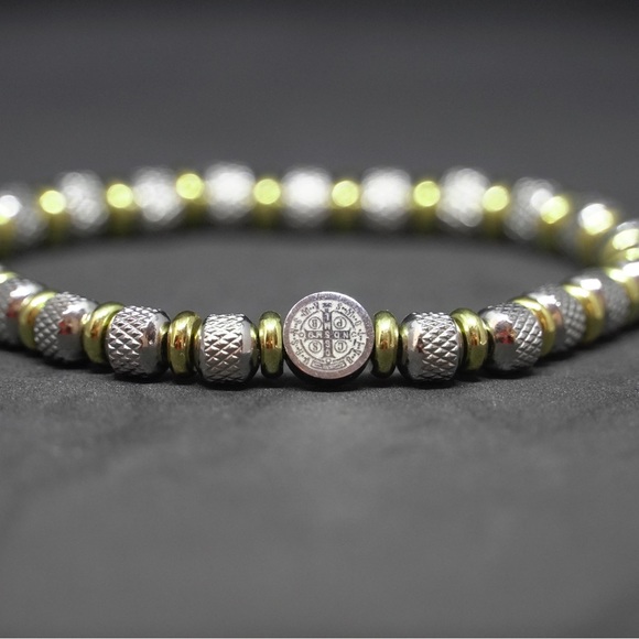 Other - 6mm Stainless Steel Beaded Bracelet #8543